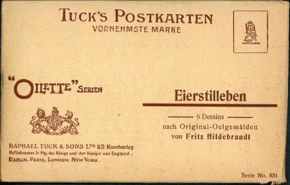 6 Künstler AK im Umschlag Eierstillleben von Fritz Hildebrandt