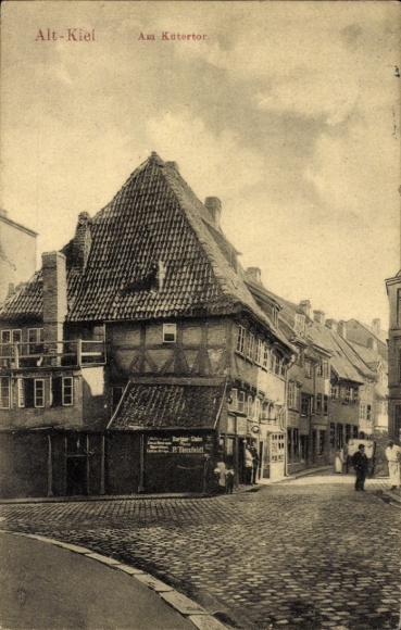 Ak Kiel, Alt- Am Katertor,  Gebäude, Straßenansicht