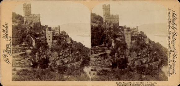 Stereo Foto Niederheimbach am Rhein, Burg Sooneck, Burg Sonneck