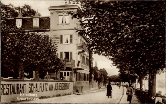 Ak Heidelberg am Neckar, Hotel Sellehus, Restaurant Schauplatz,  Scheffelhaus