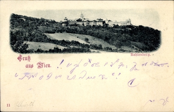 Ak Wien 19 Döbling Österreich, Kahlenberg, Panorama von   handschriftliche Notizen