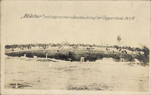 Ak Blücher nach siegreicher Seeschlacht auf der Doggerbank 1916