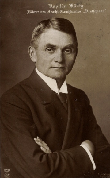 Ak Kapitän Paul König, Führer des Frachttauchbootes Deutschland, Portrait, NPG 5627