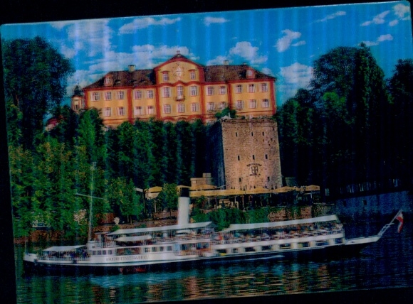 3-D Ak Konstanz am Bodensee, Dampfer Hohentwiel, Mainauer Schloss